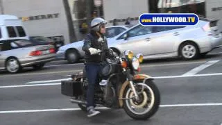 Ewan McGregor Rides Motorcycle in Beverly Hills