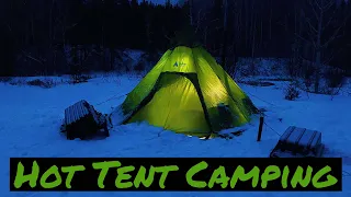Hot Tent Camping in Snow