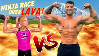 Gymnast vs Giant! The Floor is Lava Ninja Race!