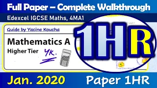 January 2020 IGCSE Maths Paper 1HR (Edexcel) - Complete Walkthrough by Yacine Koucha