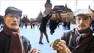 Old Man Ice Skating Prank PART 2 / Backflip on ice / Acroice