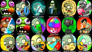 Zombie Stunami,PvZ:Universe,Glowing Zombies,Zombie Waste,Stupid Zombie,Zombie Baseball,Hypno Plants