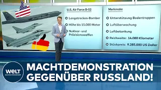 UKRAINE-KRIEG: Machtdemonstration! "Hartes Geschütz" - Deutsche Luftwaffe schützt US-B52-Bomber