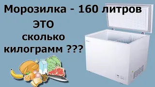 Морозильный ларь RENOVA 160 литров. Сколько "входит" килограмм ?