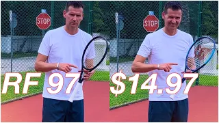 Most Expensive vs Cheapest TENNIS RACQUET TEST | Wilson RF 97 vs $14.97 Walmart Racket