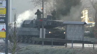 PzBtl 104 aus Pfreimd, Verlegung auf Kette nach Grafenwöhr  B14 Hirschau  15 02 2019