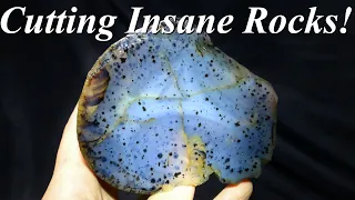 Our Best Slabs Yet! Slabbing a 7 Pound Iris Agate, Highly Agatized Wood, and Colorful Jaspers!