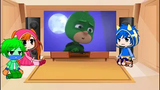 el equipo umizoomi reaccionan a los pj masks héroes en pijamas 💚💙❤