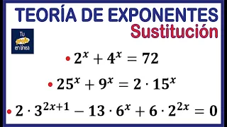 📘TEORÍA DE EXPONENTES 05: Ecuaciones Exponenciales por Sustitución