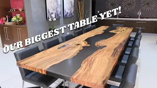 MASSIVE epoxy table build! (uncut)