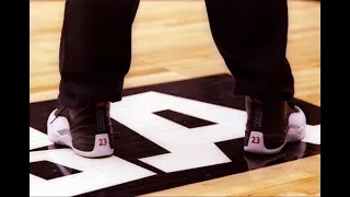 Michael Jordan wearing Playoff Nike Air Jordan 12 (XII) retrospective