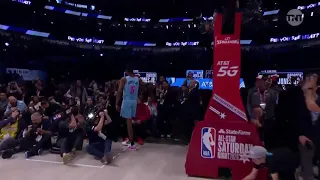 Derrick Jones Jr Jumps Over Guy Off The Backboard Between The Legs Dunk - 2020 NBA Slam Dunk Contest