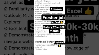 Amazon fresher job 🥳#amazon #trending #shorts #shortvideo #short #jobs #news #latestnews #latest