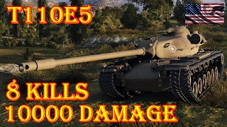 T110E5  10000 Damage, 8 Kills Cliff World of Tanks