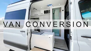 VAN TOUR | Open Concept Indoor Shower in a Sprinter 144 | Aspen 144 Floor Plan