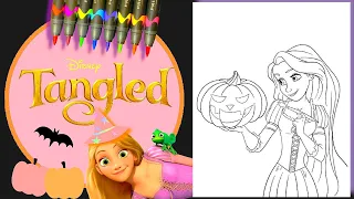 Coloring Rapunzel Painting a Pumpkin! 🎃| Disney Halloween 2022