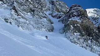 Big Couloir to Dobies Couloir, Big Sky, MT - Scariest hike of my life!