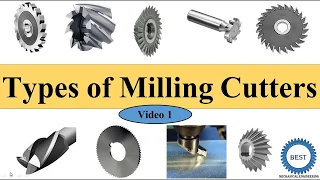 Types of Milling Cutters Plain Side End Slitting T slot Woodruff key