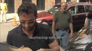 Hugh Jackman - Signing Autographs at the "Late Show with David Letterman" in NYC