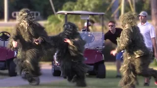 STEALING GOLF CARTS IN GHILLE SUITS PRANK! (CHASED BY GOLFERS)