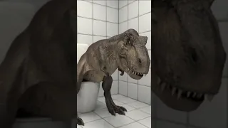 Tiranosaurio rex en apuros en el baño #shorts