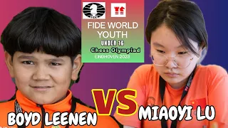 A Crushing miniature| Fide World youth under 16 Chess Olympiad 2023 | Miaoyi Lu vs LEENEN Boyd |