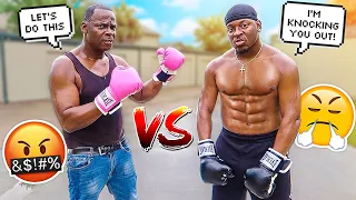 1 VS 1 BOXING MATCH AGAINST MY 50 YEAR OLD DAD 💔😭 **LAST MAN STANDING WINS**