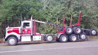 Logging truck convoy for Dennis Rathjen part 2 Kenworth Peterbilt Mack freightliner