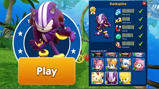 Sonic Dash - Darkspine Unlocked and Fully Upgraded vs All Bosses Zazz Eggman - New Update