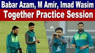 Babar Azam Training with Mohammad Amir and Imad Wasim in Pindi Stadium