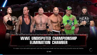 WWE 6 Man Elimination Chamber Match The Undertaker, The Rock, Brock Lesnar, Goldberg, John & Roman