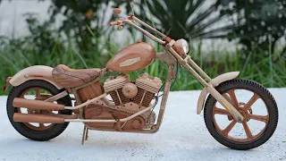 How to make Harley-Davidson Softail Standard (2022) Out of Wood | ASMR Woodworking