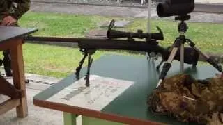 自衛隊スナイパーライフルM24狙撃銃の展示 目達原 2014/10/11 JGSDF