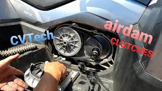 CFMOTO Clutch Mods with AIRDAM CLUTCHES | How to remove CVTech Clutch Primary & Secondary