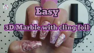 How to Easy 3D Marble with plastic wrap