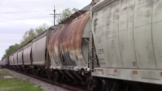 CN Empty Grain North through Hammond, LA, with KCS duo