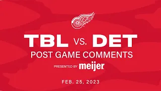 Dylan Larkin and Coach Lalonde | Post Game 2/25 vs. Tampa