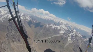 Paragliding, Himalaya. Very big thermal, up to 13m/s.