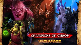 Champions of Chaos - Azazel, Festus, Vilitch and Valkia - Warhammer Fantasy Lore - TW: Warhammer 3