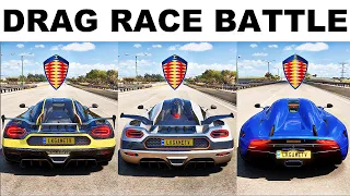 FH5 Dragrace - Koenigsegg Agera Rs vs Koenigsegg ONE1 vs Regera
