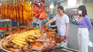 Incredible Charcoal Grilled Chicken, Duck, Fish, Braised Pork Organs - Cambodian Street Food