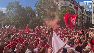 50,000 fans sing You'll Never Walk Alone at the Liverpoool Fan Park