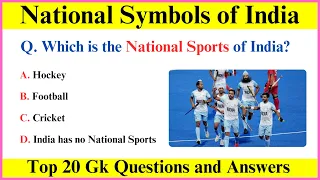 Top 20 India GK Questions and Answers | National Symbols of India | National Symbols in English