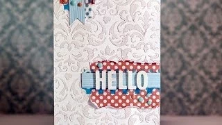 Embossing Paste on Stencil - Hello #3