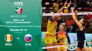 ROU vs. SVK - Round of 16 | Full Game | Girls U18 Volleyball World Champs 2021