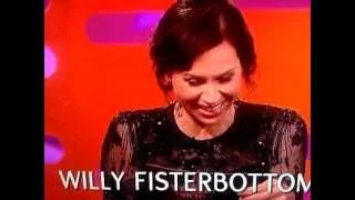 Minnie Driver on the Graham Norton Show. Horsing around.