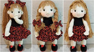 IT WAS AWESOME-Making Socks Dolls 🧦 You'll love this cute girl with amazing hair!