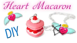 Polymer Clay Heart French Macaron Necklace Tutorial