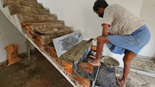 Techniques&Construction Inside Stairs Design Granite Step by step Accurate installation|Stair Design