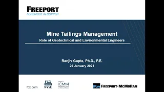 Mine Tailings Management - Role of Geotechnical and Environmental Engineers